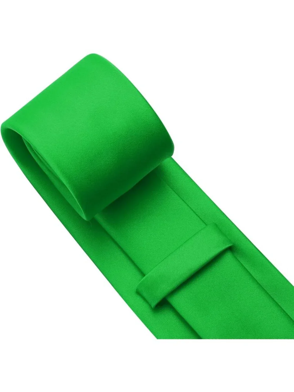 Men's Green Solid Microfiber Plain Formal Silk Necktie For Business Dress Tie